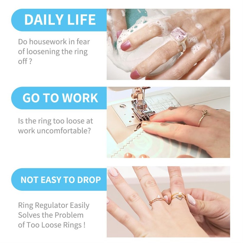 12Pcs Ring Size Adjuster Invisible Transparent Ring Size