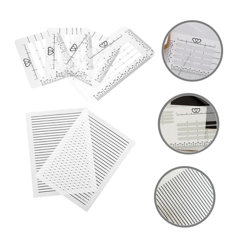 DOITOOL 12pcs Calligraphy Stencils Multi Functional Plastic Rulers for Journaling