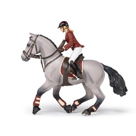 Papo Competition Horse With Riding Girl , Red