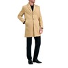 Haggar Men's Mid-Length Single Breasted Brushed Twill Topcoat, Camel, Small