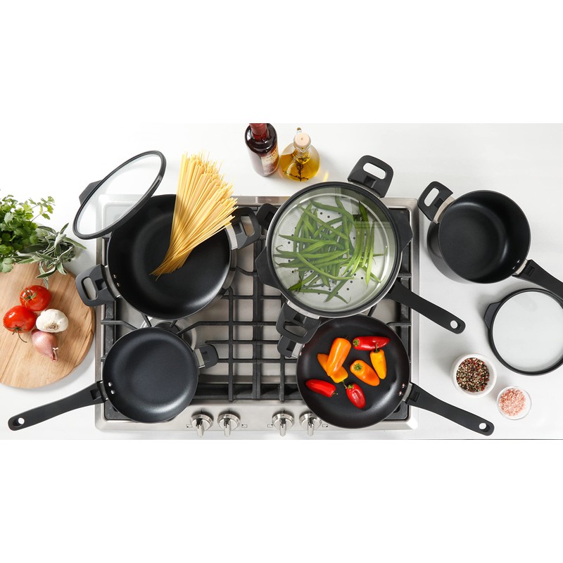 Kenmore Elite Grayson Stackable Platinum Nonstick Forged Aluminum Induction Cookware