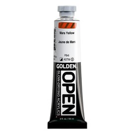 OPEN Slow-Drying Acrylics by GOLDEN, Mars Yellow, 2 fl oz. tube, Professional Acrylic Paint, Semi-Opaque