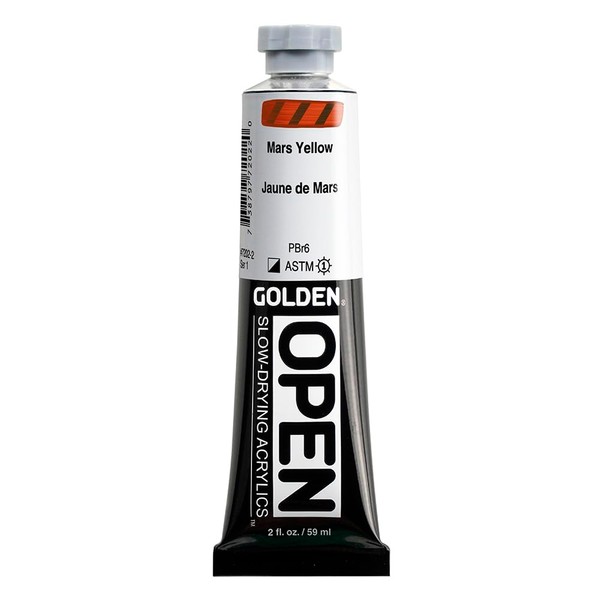 OPEN Slow-Drying Acrylics by GOLDEN, Mars Yellow, 2 fl oz.
