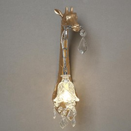 Giraffe Wall Lamp,Resin Giraffe Lamp with Crystal Shade,Creative LED Wall Mount Light,Animal Lamp Lights for Living Room,Modern Sconces for Bedroom,Hallway (Left Giraffe Lamp)