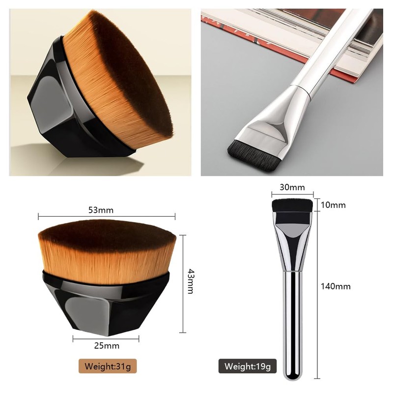 XFSRG 2 Piece Brush Set Foundation Brush Thin Make Up