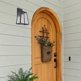 Charmelle 10-Inch Outdoor Wall Light | Black Exterior Sconce with Clear Glass | 1-Light Fixture | Uses E26 Medium Base Bulb | Wet Rated for Porch, Patio, Garage, or Entryway Lighting (15 Inch)