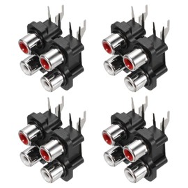 QUARKZMAN 4 Pieces PCB Panel Mount AV Concentric Socket 4 RCA Female Jack Audio Video AV Connector 6 Pins Black