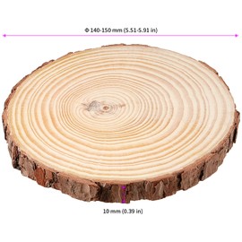 JEUIHAU 12 PCS 5.5-5.9 Inches Natural Unfinished Wood Slices, Round Wooden Tree Bark Discs, Wooden Circles for DIY Crafts, Christmas, Rustic Wedding Ornaments