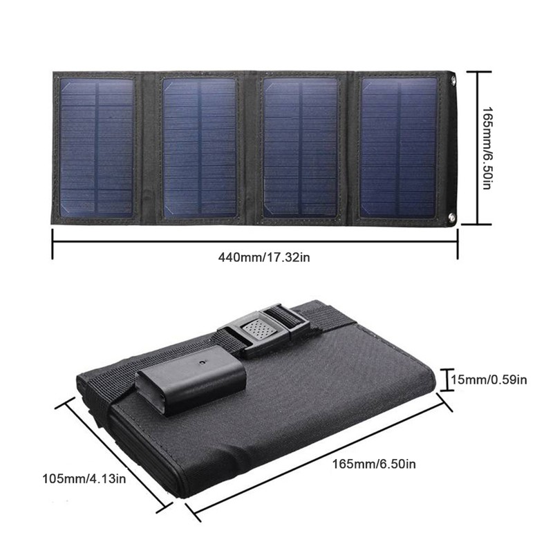 20W Outdoor Camping Hiking USB Solar Panel Portable Solar Power