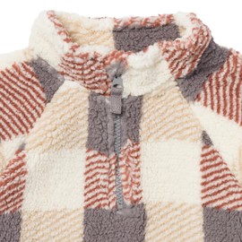 Modern Moments by Gerber Baby Toddler Boys' Microplush Half-Zip Pullover, Multi Plaid, 4T