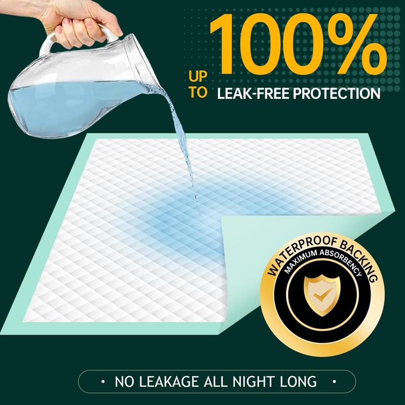 Disposable Bed Pads 40"X40" Extra Large Pee Pads for Incontinence