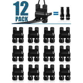 SUNVIE Fastlock2 Low Voltage Landscape Lighting Wire Connector Landscape Light Connectors Waterproof 12-18 Gauge Landscape Wire Connector for Outdoor Landscape Lighting Path Lights, 12 Pack