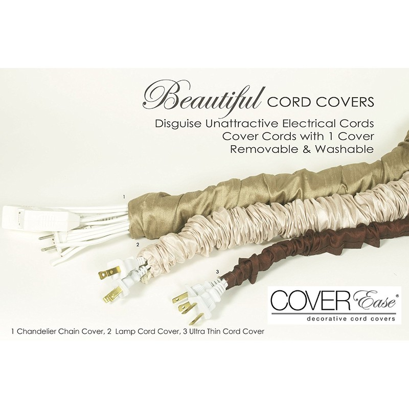 Straw CoverEase Chandelier Chain Cover 6 ft Long Tan