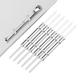 Pack of 100 Archive Clips, Metal Filing Strips, File Binder, File Binder, Archive Clip, for Notebooks, Diaries, Books with Holes (Silver)