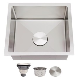 16 Inch Bar Sink Undermount, Delironexu 16x18 Small Bar Sink, 18 Gauge Small Stainless Steel Sink, Wet Bar Sink with Accessories