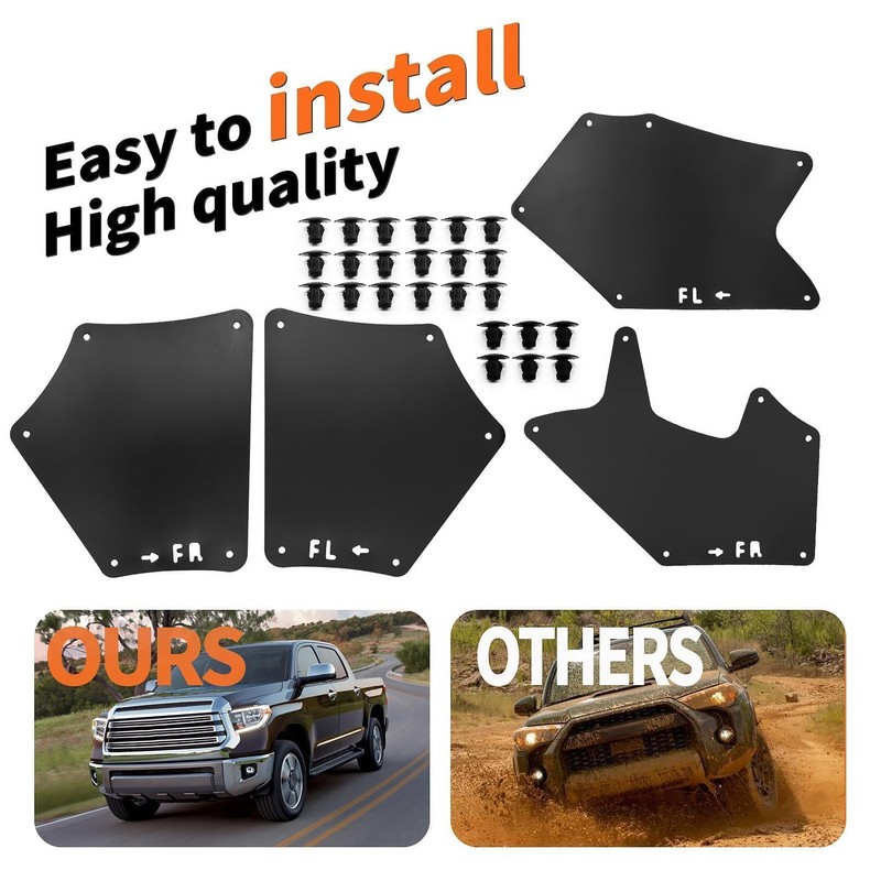Aspaton Front Splash Guards Fender Liner Shields w/Clips Compatible with