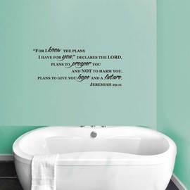 Vosarea Jeremiah 29:11 for I Know The Plans for You Bible Verse Wall Decal Sticker