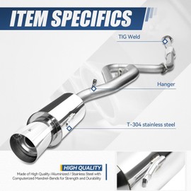 Auto Dynasty 4 Inches Round Muffler Tip Catback Exhaust System Compatible with Mitsubishi Eclipse 2.4L l4 00-05