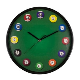 Out of the blue Decorative object/wall clock with billiard motif/diameter: 30.5 cm