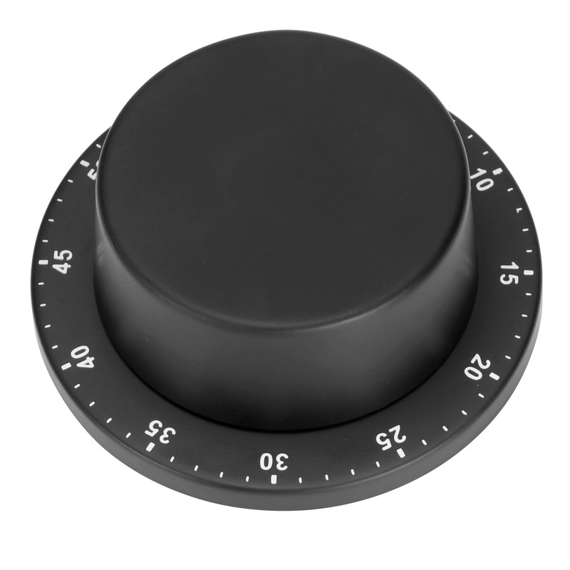 Black Kitchen Mechanical Timer Stainless Steel Reminder for Learning Baking