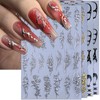 IDDFEVE 8 Sheets Gothic Nail Art Stickers - Gold Silver