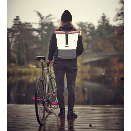 Ela Mo Women's Rucksack, School Backpack, Rolltop, Beautiful, Comfortable and Sophisticated, 18 L, Casual