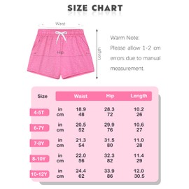 Resinta 5 Pack Girls Dry-Fit Running Shorts Athletic Performance Sports Shorts with Drawstring and Pockets for Kids