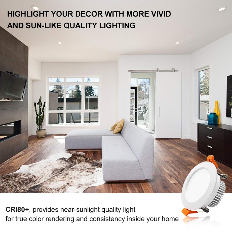 YGS-Tech 3 Inch LED Recessed Lighting Dimmable Downlight, 5W(40W Halogen