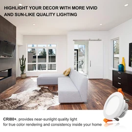 YGS-Tech 3 Inch LED Recessed Lighting Dimmable Downlight, 5W(40W Halogen Equivalent), 5000K Daylight White, CRI80, LED Ceiling Light with LED Driver (4 Pack)