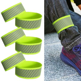 Pack of 6 Bicycle Trouser Clips, Reflective Band, Bicycle Trouser Band, Elastic Reflective Band, Reflective Bands, Reflector Bracelet, Suitable for Night Driving, Driving, Jogging, Hiking, etc