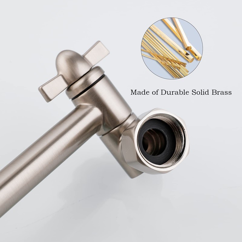 Oysdmn Adjustable Shower Arm, 8 Inch, Brushed Nickel, Modern Style,