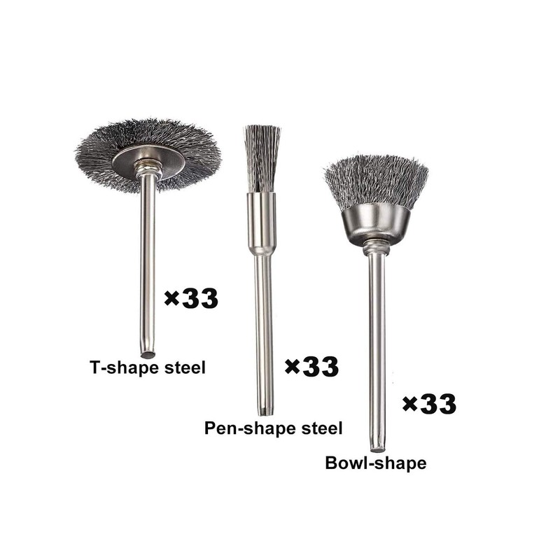 Mixiflor 99 Pcs Wire Brushes Set,Steel Wire Wheels Pen Brushes
