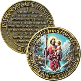 Saint Christopher Challenge Coin Traveler Prayer Coin