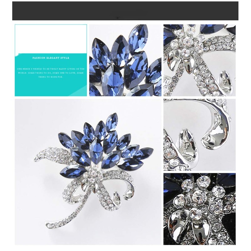 Comelyjewel Women's Flower Brooch Pin Crystal Rhinestones Breastpin for Wedding/Banquet/Bouquet