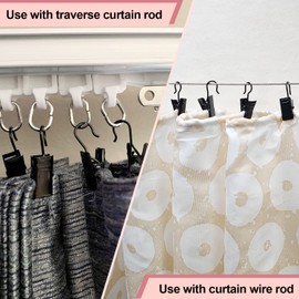 Coideal Small Curtain Clips Hooks - 100 Pack Black Stainless Steel Metal Patio Awining Lights Hanger Wire Holder for Drape Track, Christmas Decoration, Art Craft Display, Indoor and Outdoor Supplies