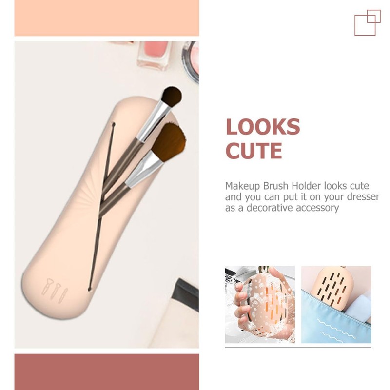 Baluue 3sets Makeup Brush Organizer Travel-Ready Case for Brushes Beauty