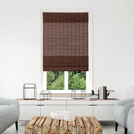 Cordless Bamboo Blinds Roman Shades Natural Weave Lift Up Bamboo Blinds for Indoor Outdoor Windows Home and Garden Patio Easy Installation 48W*72L