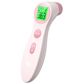 Femometer Stirnthermometer für baby Kinder und Erwachsene, Fieberthermometer kontaktlos mit Fieberalarm, Rosa