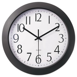 Universal Whisper Quiet Clock, 12, Black, White