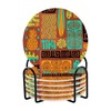 susiyo 6 Pcs Exotic Tiki Pattern Coasters with Holder Absorbent