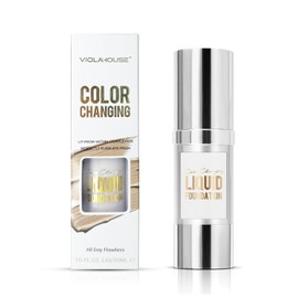 VIOLA HOUSE Color Changing Foundation, Liquid Foundation Makeup For Face, Color Changing Flawless Finish Foundation, Lightweight, Moisturizing Glow, 1.0 Fl Oz (light skin color, 1.0 Fl Oz/30ML)