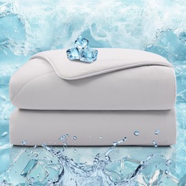 TEXARTIST Cooling Blanket for Hot Sleepers, Cooling Comforters King Size, Summer Cold Lightweight Breathable Soft Comforter to Stay Ice Cool for Night Sweats, Machine Washable, Grey (106"x90")