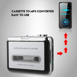 Tape to PC Cassette Recorder, Portable Cassette Tape MP3 CD Converter Capture USB Cassette Player