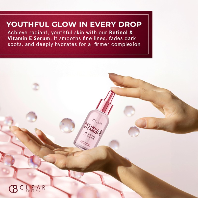Clear Beauty Retinol & Vitamin E Facial Serum – Dermatologist-Tested,
