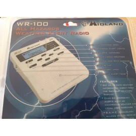 Midland Emergency Weather Alert Radio w/ Alarm Clock NOAA Trilingual WR-100 ~NEW