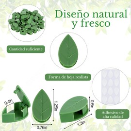 Ukipos 60 Clips de Pared para Plantas, Clips para Plantas Trepadoras con 72 Adhesivos Acrílicos, Fijador de Plantas, Clips Invisibles para Enredaderas, Ganchos Autoadhesivos para Enredaderas