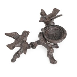 Sungmor Vintage Cast Iron Tealight Candle Holder, Lovely & Beautiful Birds Nest Design, Unique Tabletop Shelf Home Decor Pieces, Small Birds Statue Candle Holders Coffee Table Centerpieces Decor