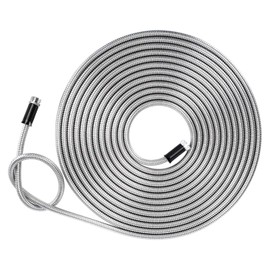 Beaulife Metal Garden Hose 75 FT Flexible No Kink Lightweight RV Drinking 304 Stainless Steel 75 foot Water Hose Extension Leader Hose Heavy Duty Outdoor
