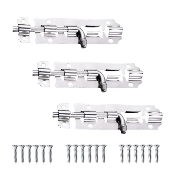 3 Set Door Bolt Lock Bolt Barrel Sliding Latch Lock