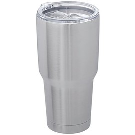 Thirsty Rhino Truk, 30 oz Stainless Steel Tumbler with Splash Proof Lid, Double Wall Vacuum Insulated, Silver